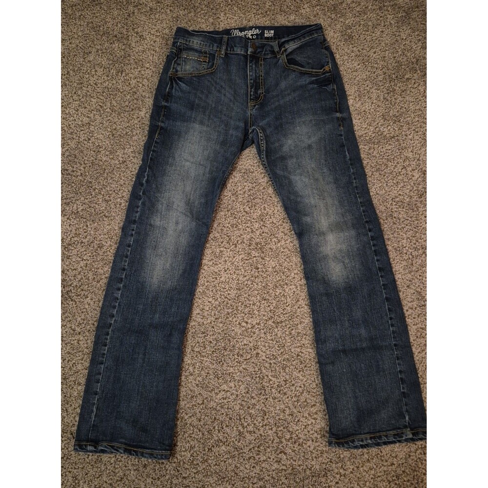 Wrangler Retro Jeans Mens 32x32 Slim Boot Cut Stretch Blue Cowboy Western